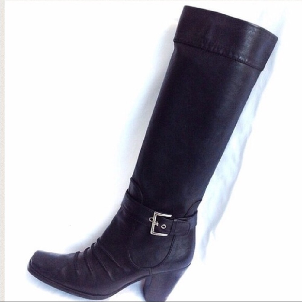 Genuine Soft Supple Black Leather Boots