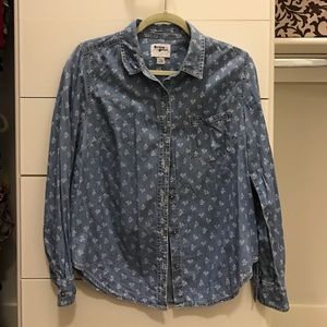 ‼️ reduced ‼️ Denim Floral Print Button Down Shirt