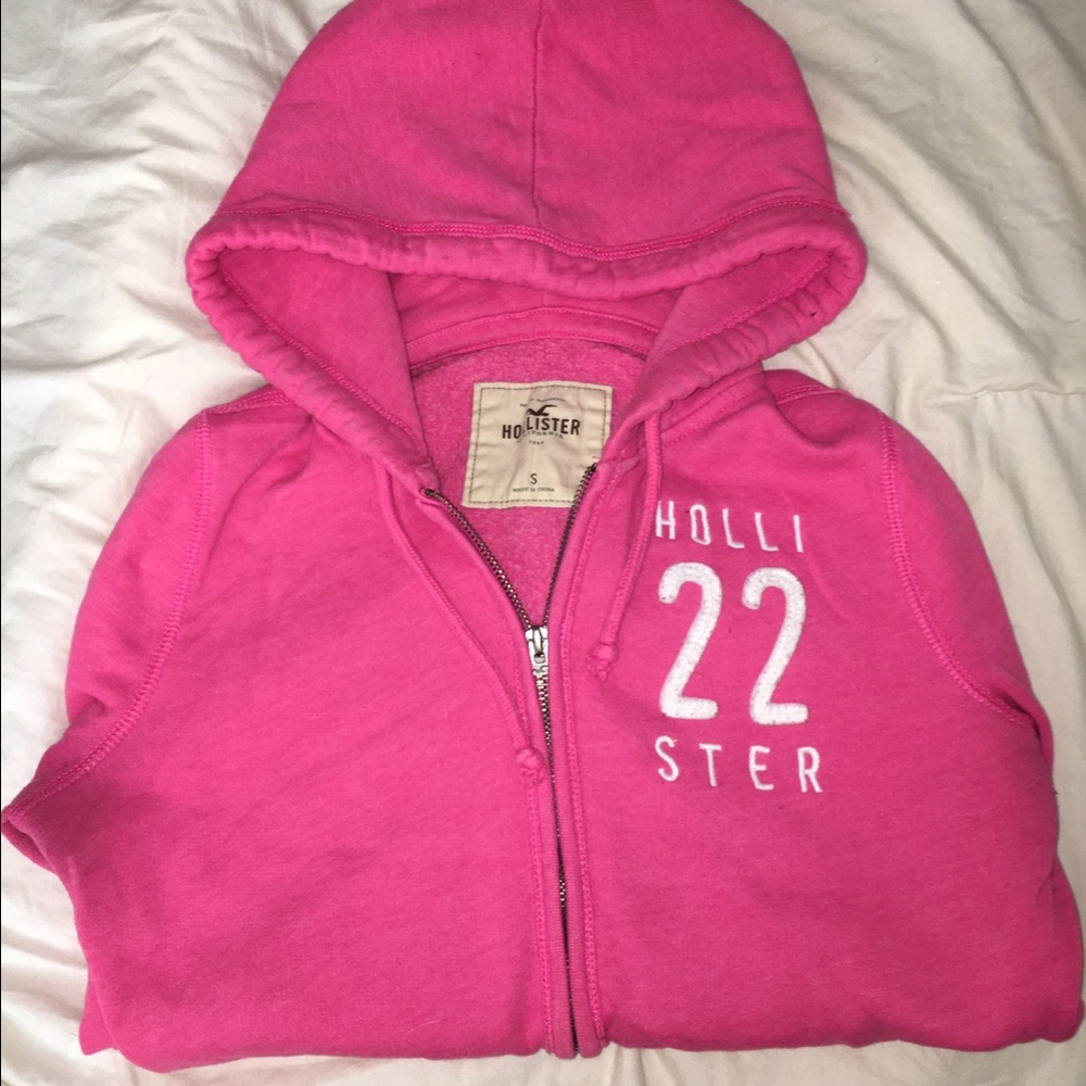 Pink Zip-Up Hollister Hoodie