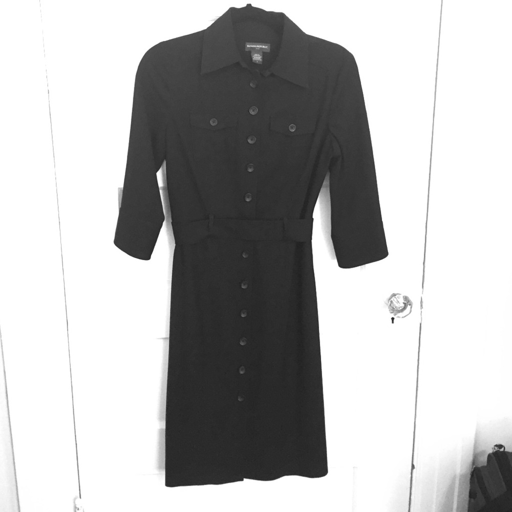 Black button up dress