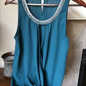 Teal drape tank
