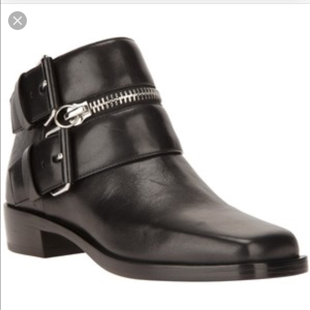 Rare KENZO Paris biker black leather boots 36 6