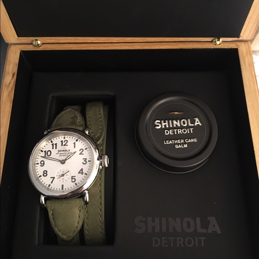 Shinola green wrap watch! Worn 3 times.