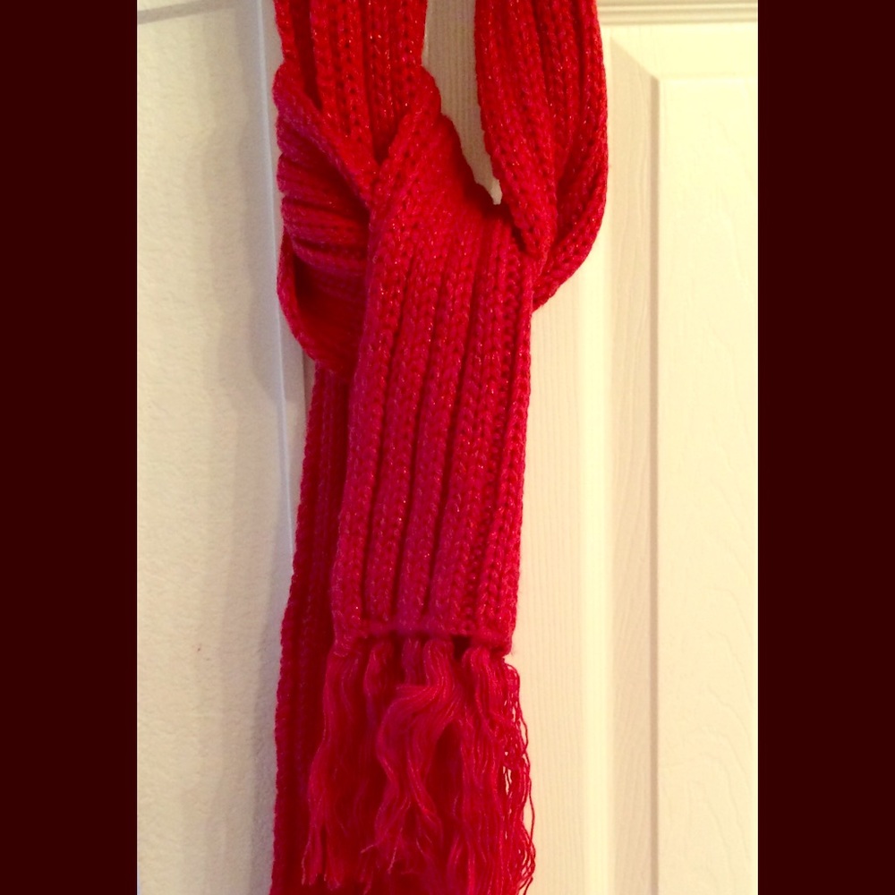Red glittery sweater scarf