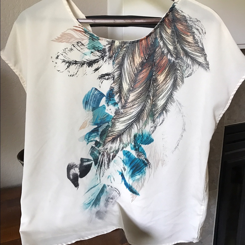 Print drape blouse