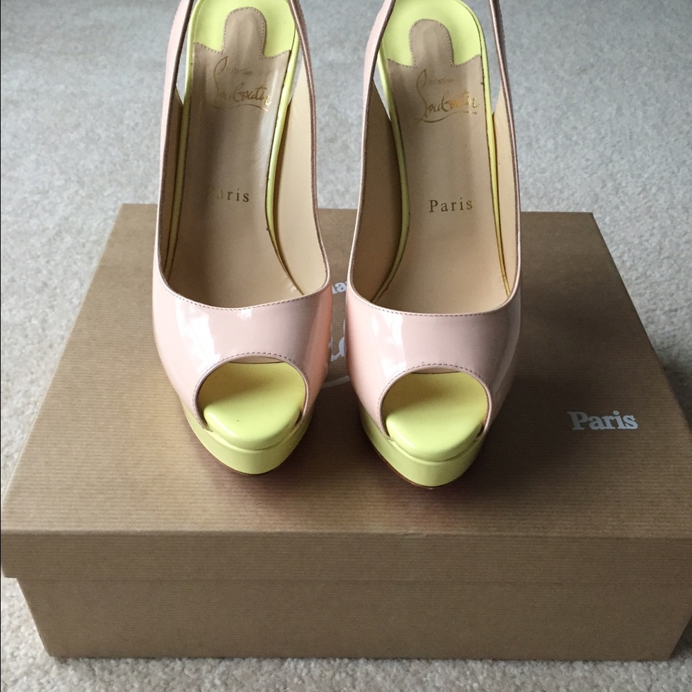 Size 8.5 Lady Peep Sling 150mm Patent Calf