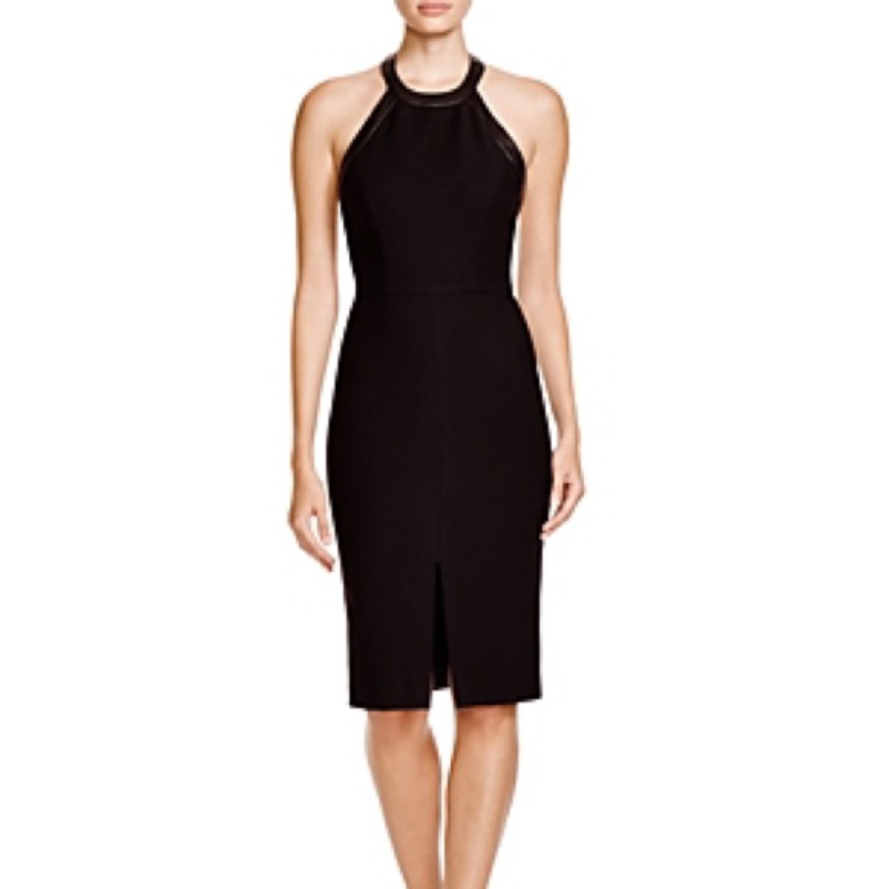 NWT Alice and Olivia black dress with leather sz 0