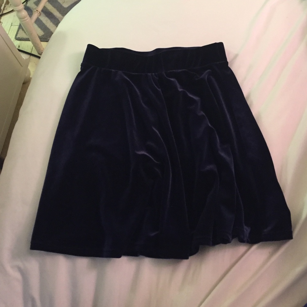 Navy velvet skirt