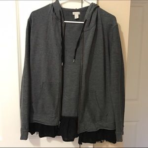 Grey zip-up hoodie