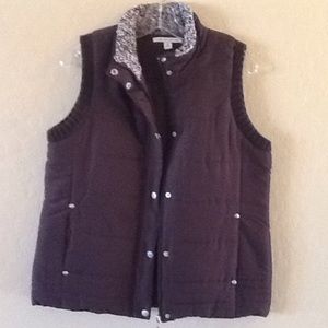 Dark brown puffy vest women's