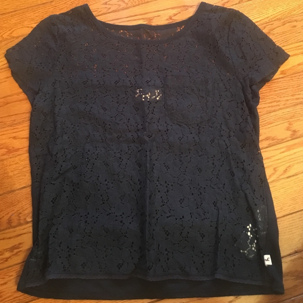 Navy lace top