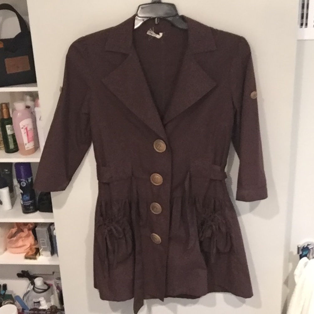 Brown button down dress/top
