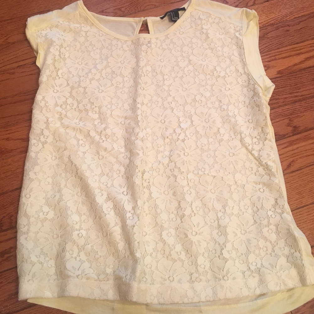 Yellow lace top