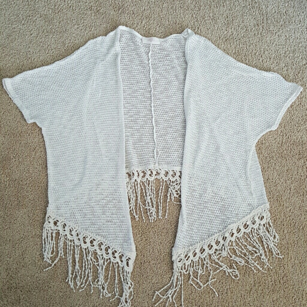 BOGO Short sleeve fringe shrug