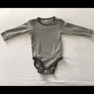 H&M Olive Striped Long-sleeve Bodysuit