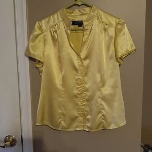 Kasper short sleeve silk blouse