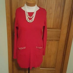 Red sweater dress 👗