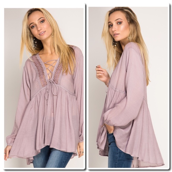 TUNIC WITH LACE-UP FRONT - Picture 2 of 4