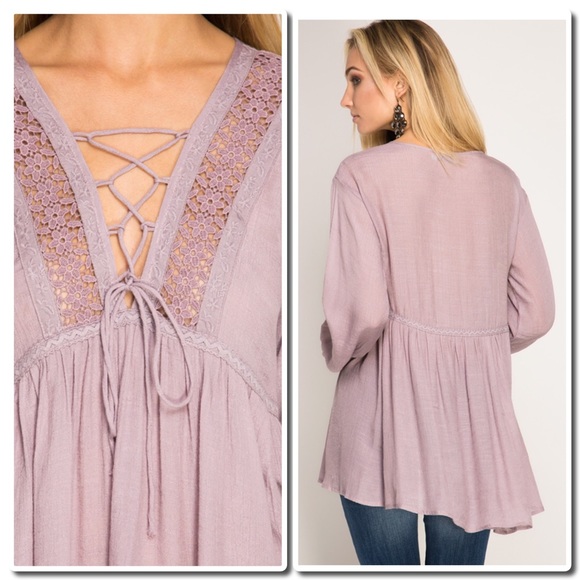 TUNIC WITH LACE-UP FRONT - Picture 3 of 4