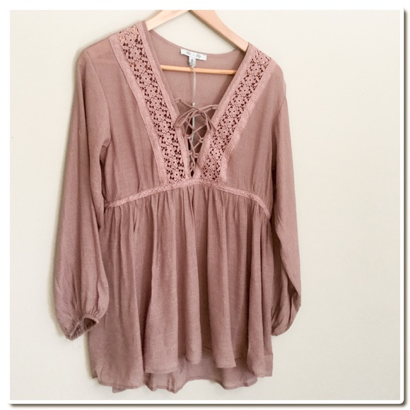 TUNIC WITH LACE-UP FRONT - Picture 4 of 4