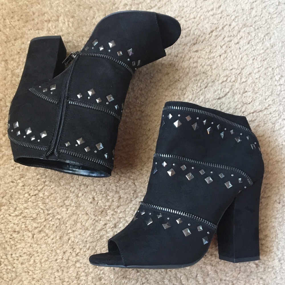 Jessica Simpson black studded booties