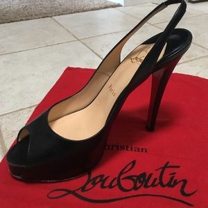 Christian Louboutin slingback peep toe, size 37.5