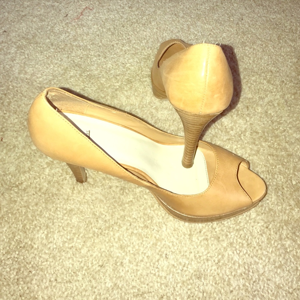 Baker Nude Peep-Toe Heels