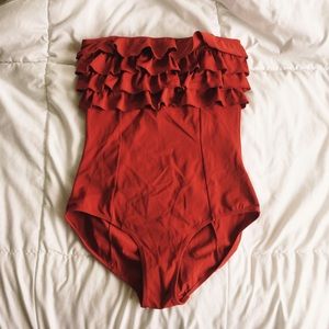 Burnt Orange One Piece Swimsuit