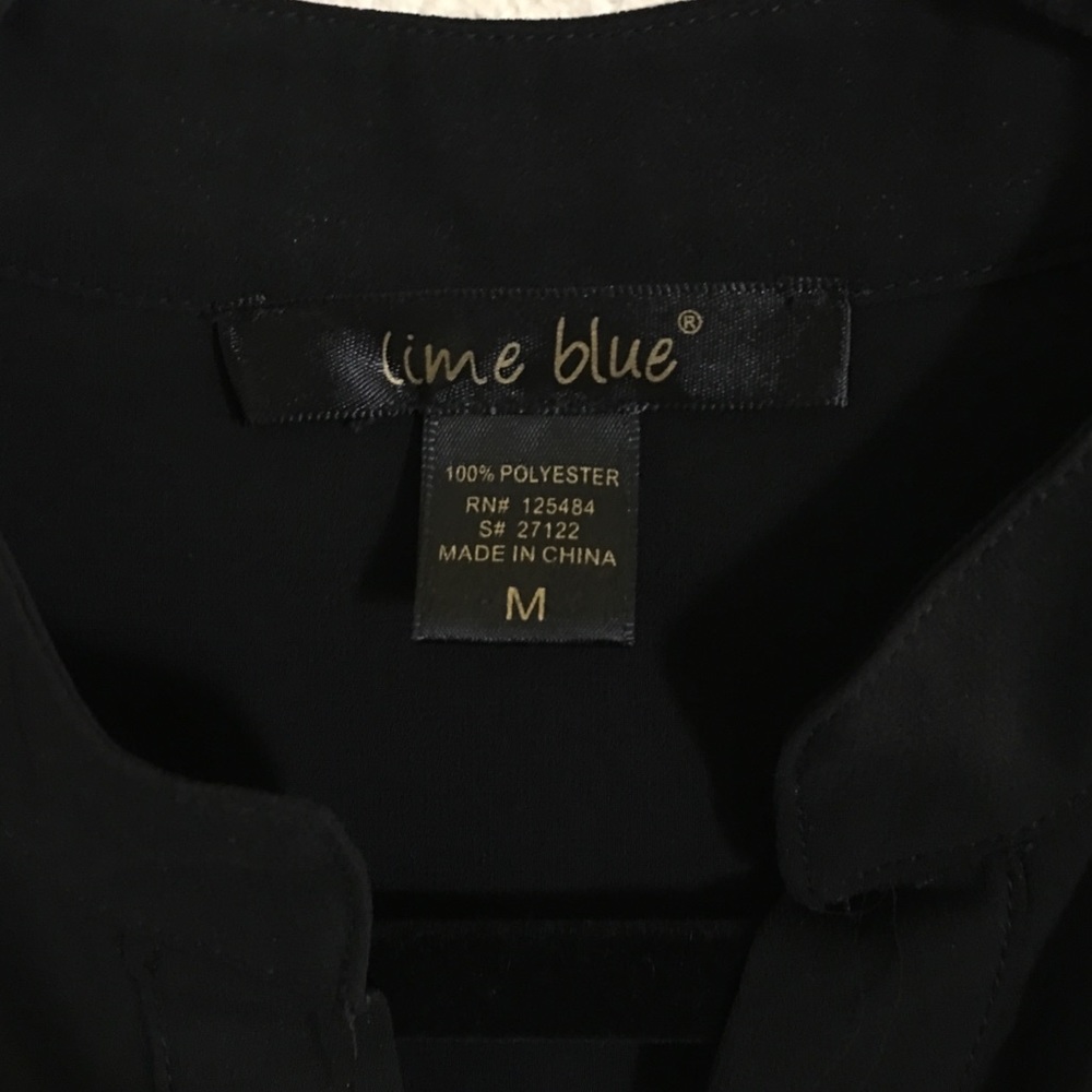Black polyester button up - Picture 2 of 3