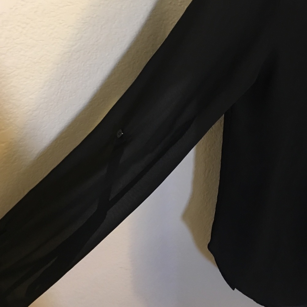 Black polyester button up - Picture 3 of 3