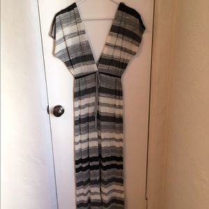Good Life grey white stripe maxi dress size m/L
