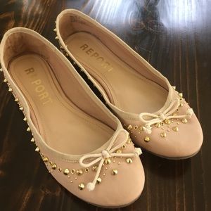 Report nude spiked flats