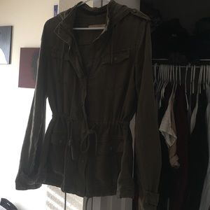 Army green trench coat