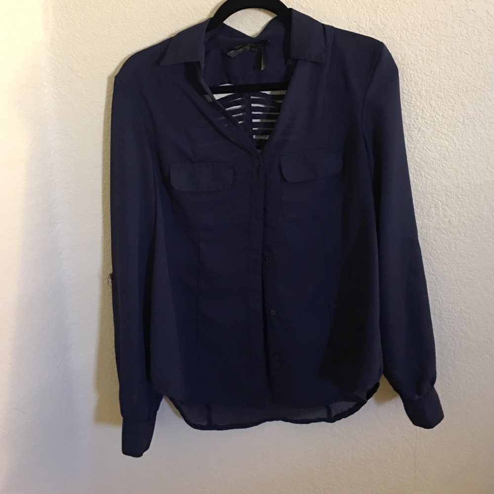 Polyester button down
