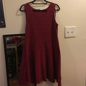 Dark red flare dress