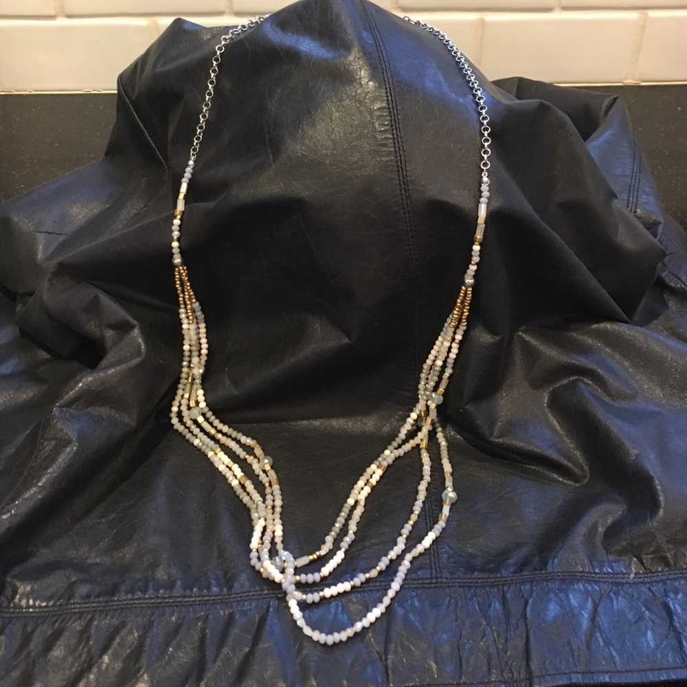 Long crystal beaded necklace