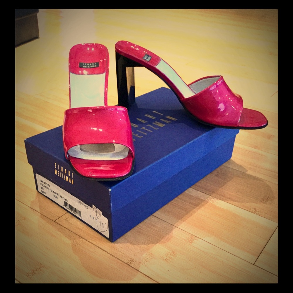 Stuart Weitzman Fushia Quasar patent leather heels
