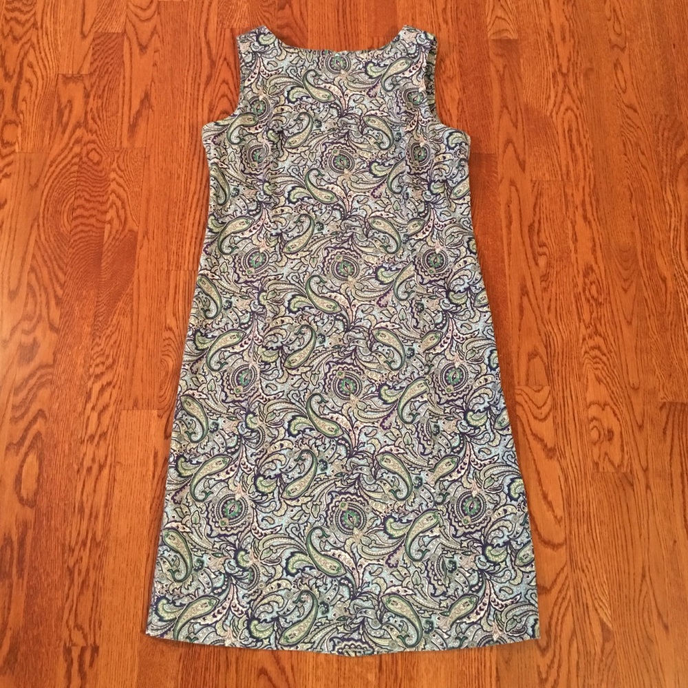 Talbots cotton sheath paisley dress