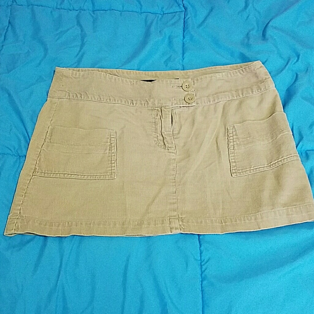 Blue Asphalt Tan Corduroy Skirt