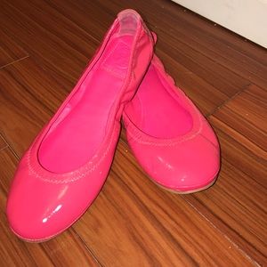 Tory Burch hot pink leather flats
