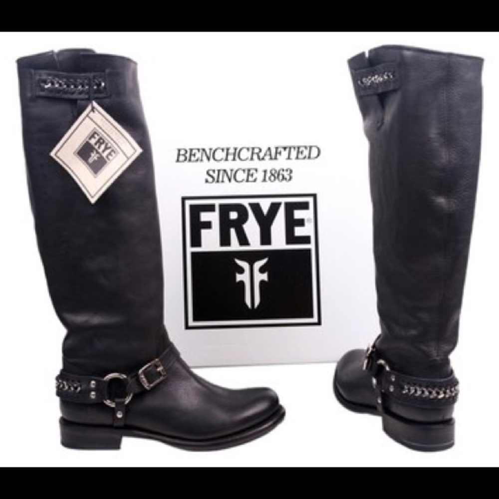 FRYE JENNA tall chain boots new!!