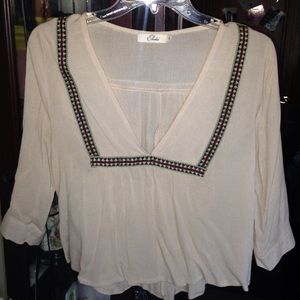 Deep V neck blouse