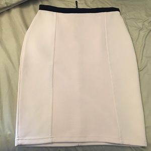 Pale pink high-waisted pencil skirt