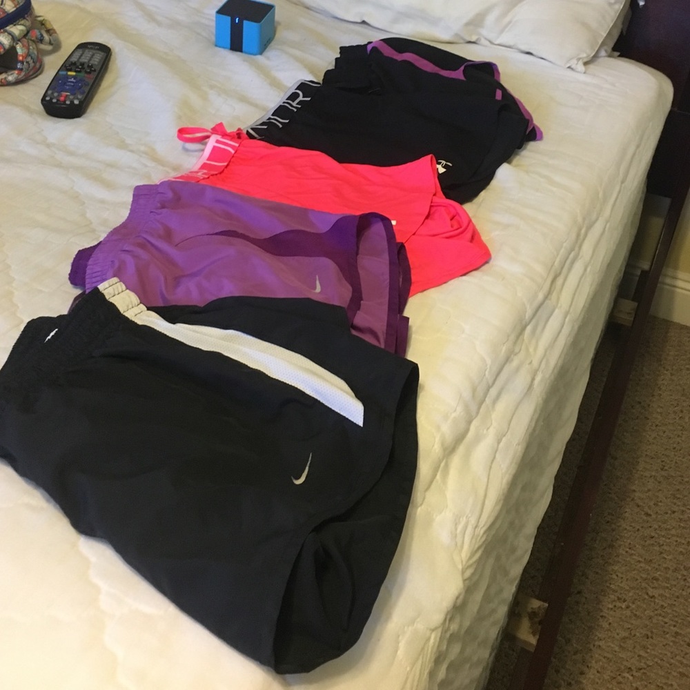 Nike, Under Armour, and Old Navy active shorts