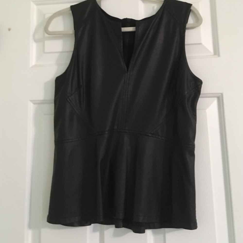Sanctuary Peplum Vegan Leather Top