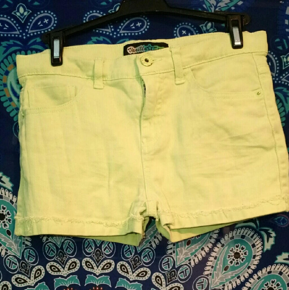 Lime green shorts SIZE 14