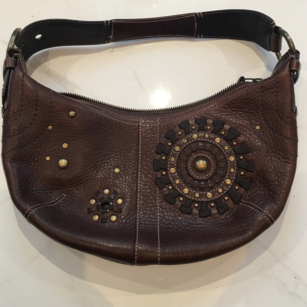 Coach brown leather with accents handbag