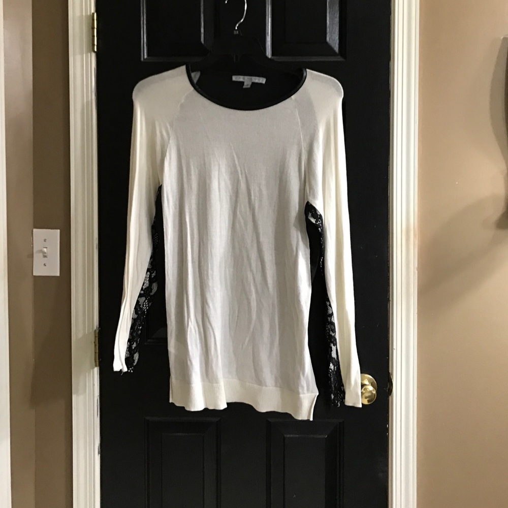 Marc New York sweater with half lace sleeve