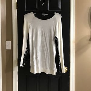 Marc New York sweater with half lace sleeve