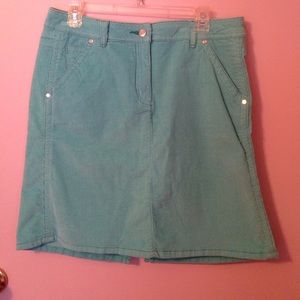 Teal/aqua/blue corduroy skirt